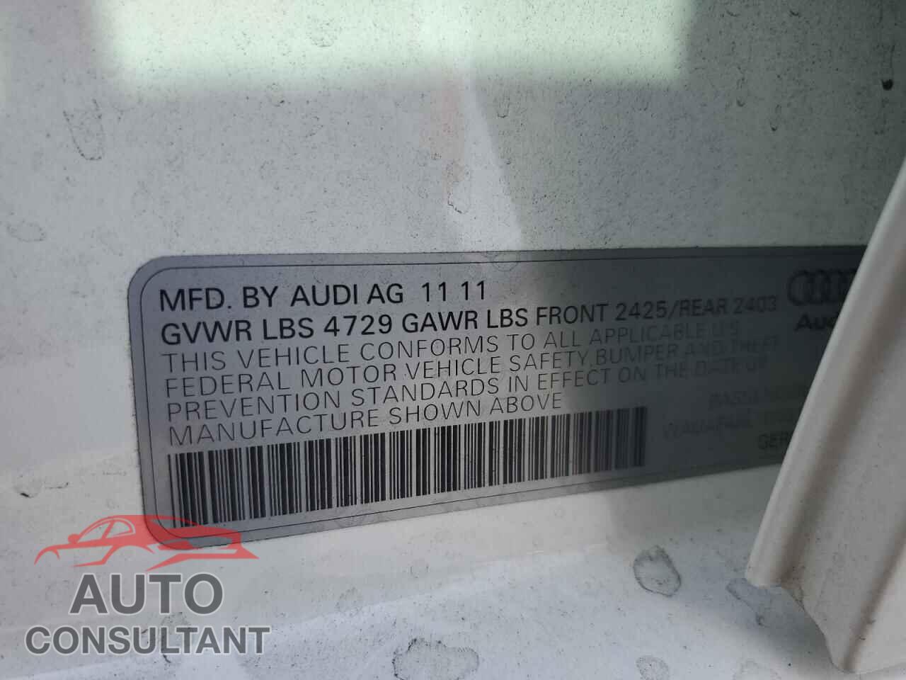 AUDI A4 2012 - WAUAFAFL1CN015265