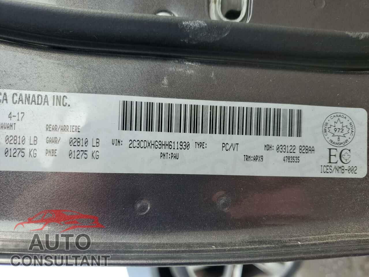 DODGE CHARGER 2017 - 2C3CDXHG9HH611930