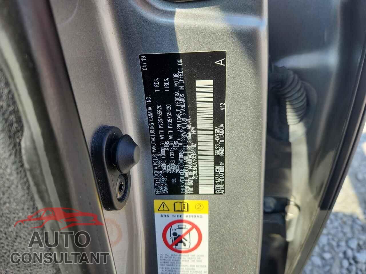 LEXUS RX350 2019 - 2T2BZMCA1KC196187