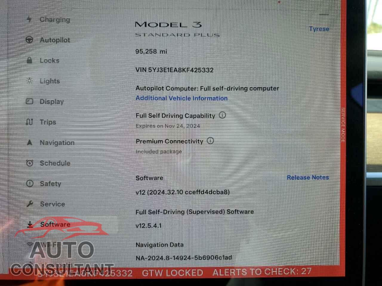 TESLA MODEL 3 2019 - 5YJ3E1EA8KF425332