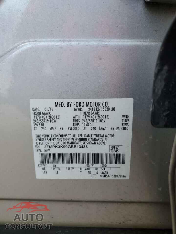 FORD EDGE 2016 - 2FMPK3K99GBB13438