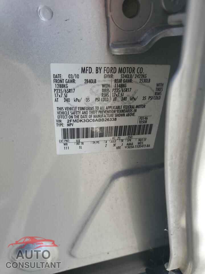FORD EDGE 2010 - 2FMDK3GC6ABB26338