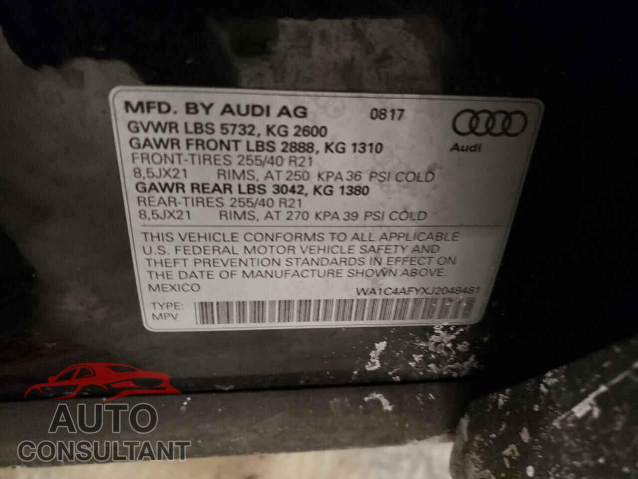 AUDI SQ5 2018 - WA1C4AFYXJ2048481