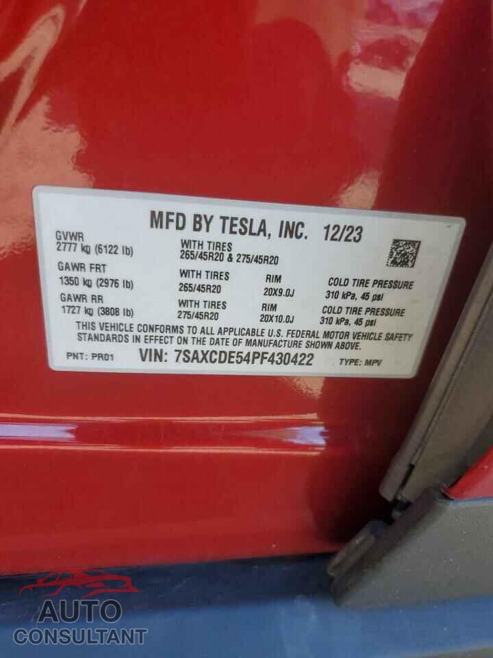 TESLA MODEL X 2023 - 7SAXCDE54PF430422