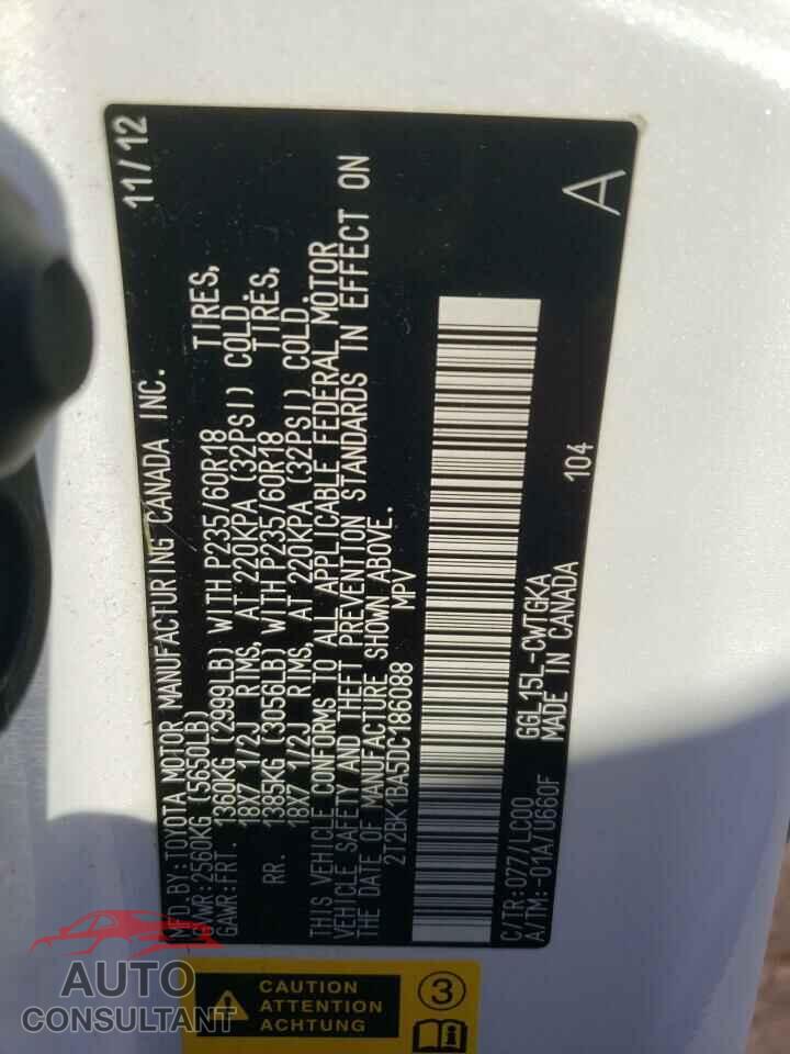 LEXUS RX350 2013 - 2T2BK1BA5DC186088