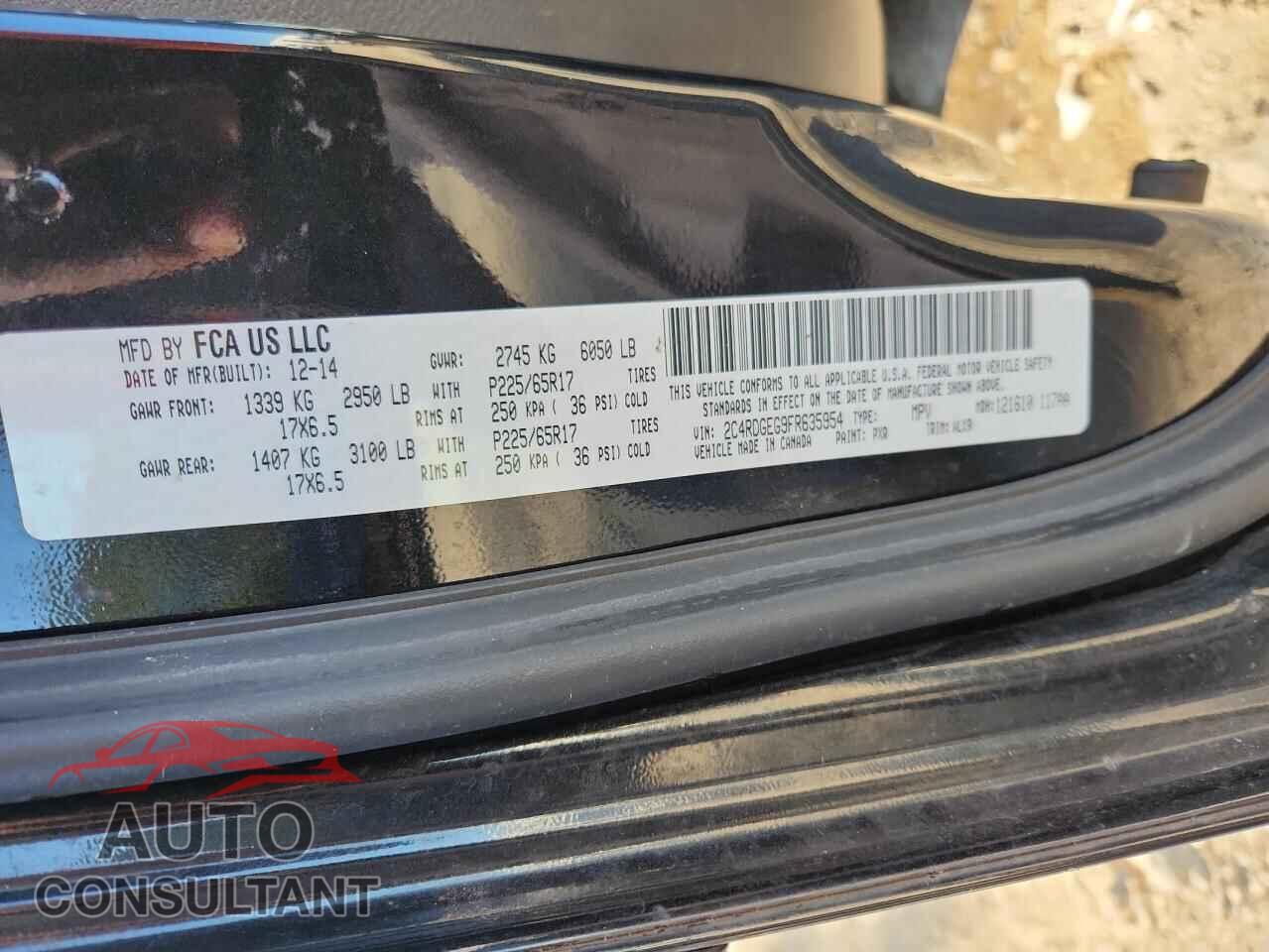 DODGE CARAVAN 2015 - 2C4RDGEG9FR635954