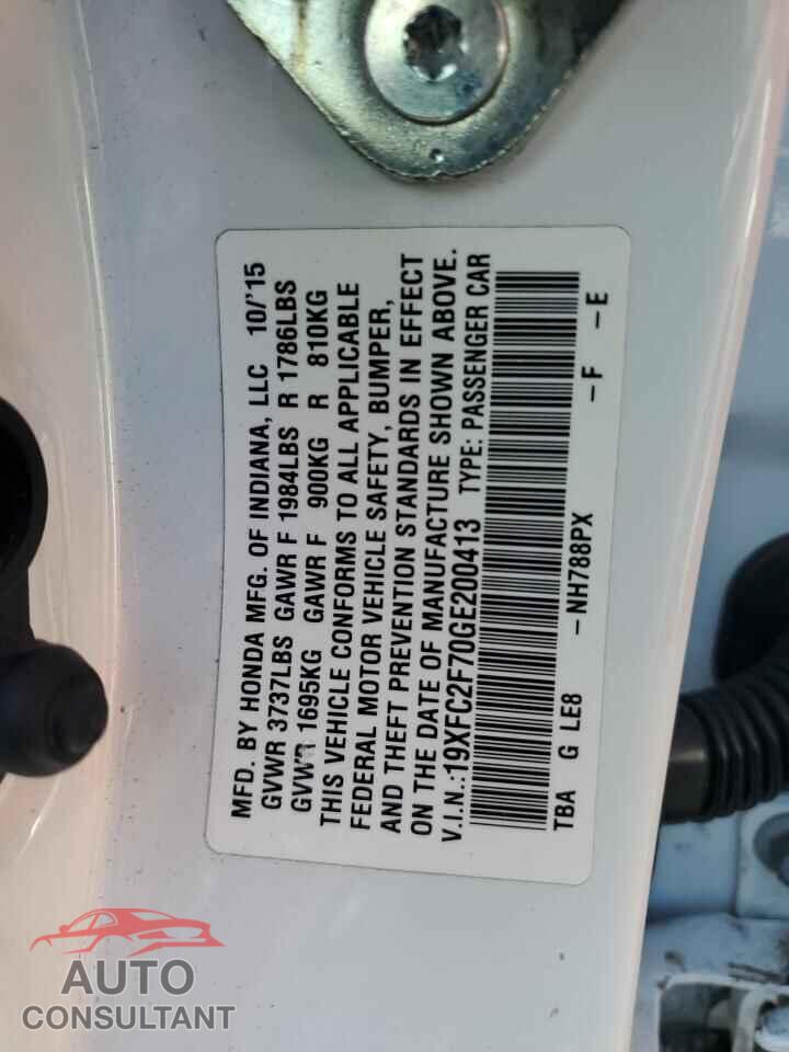 HONDA CIVIC 2016 - 19XFC2F70GE200413