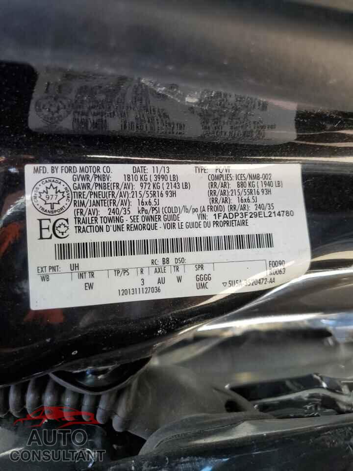 FORD FOCUS 2014 - 1FADP3F29EL214780