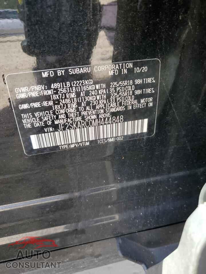 SUBARU FORESTER 2021 - JF2SKARC0MH444848