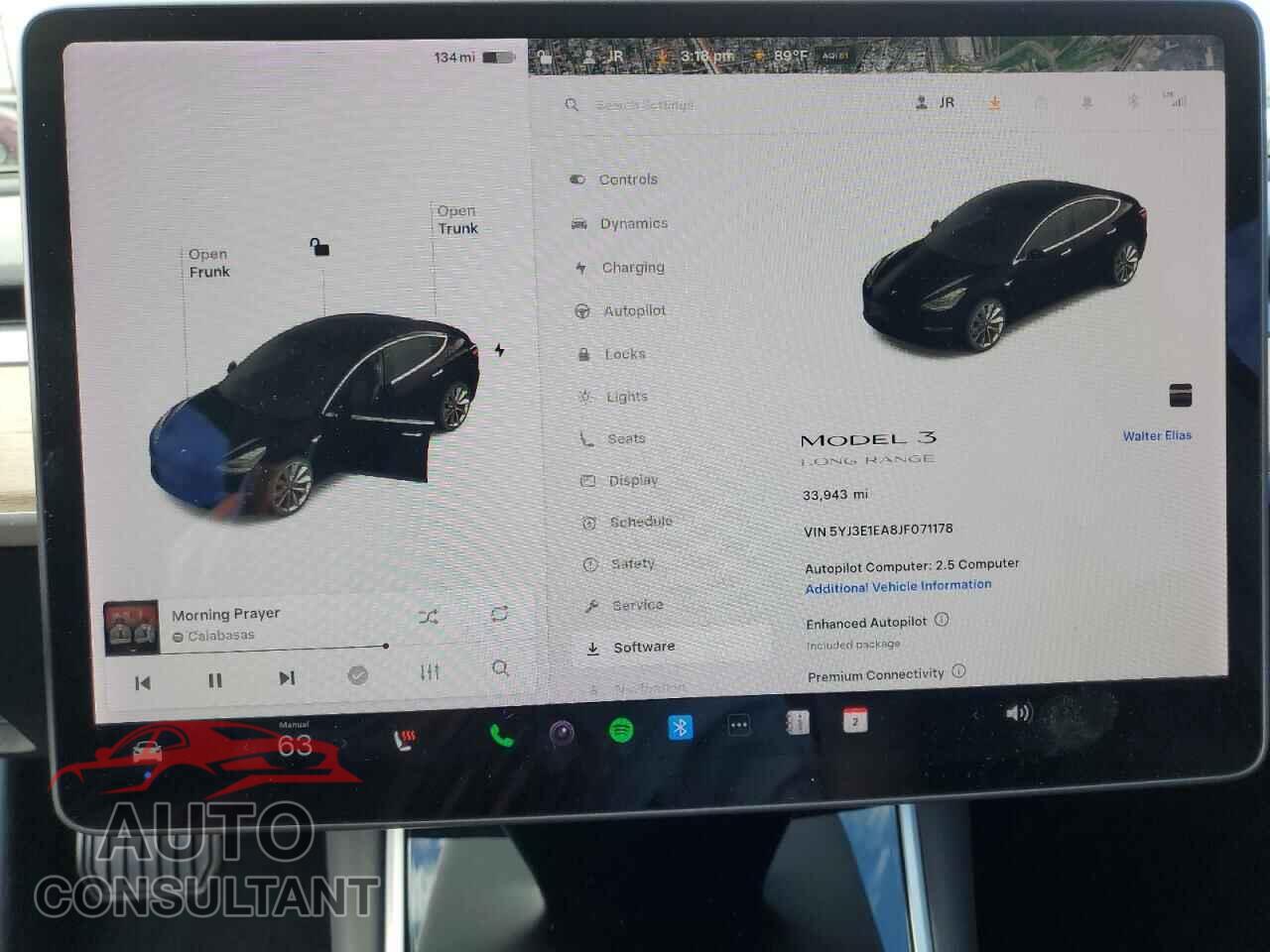 TESLA MODEL 3 2018 - 5YJ3E1EA8JF071178