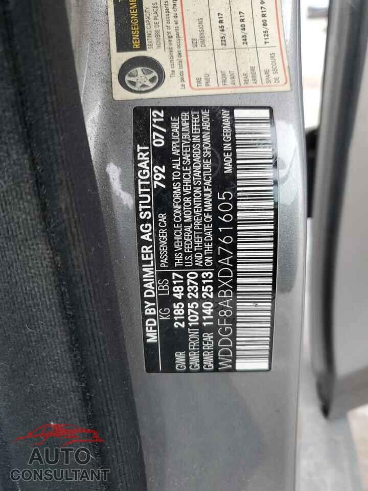MERCEDES-BENZ C-CLASS 2013 - WDDGF8ABXDA761605