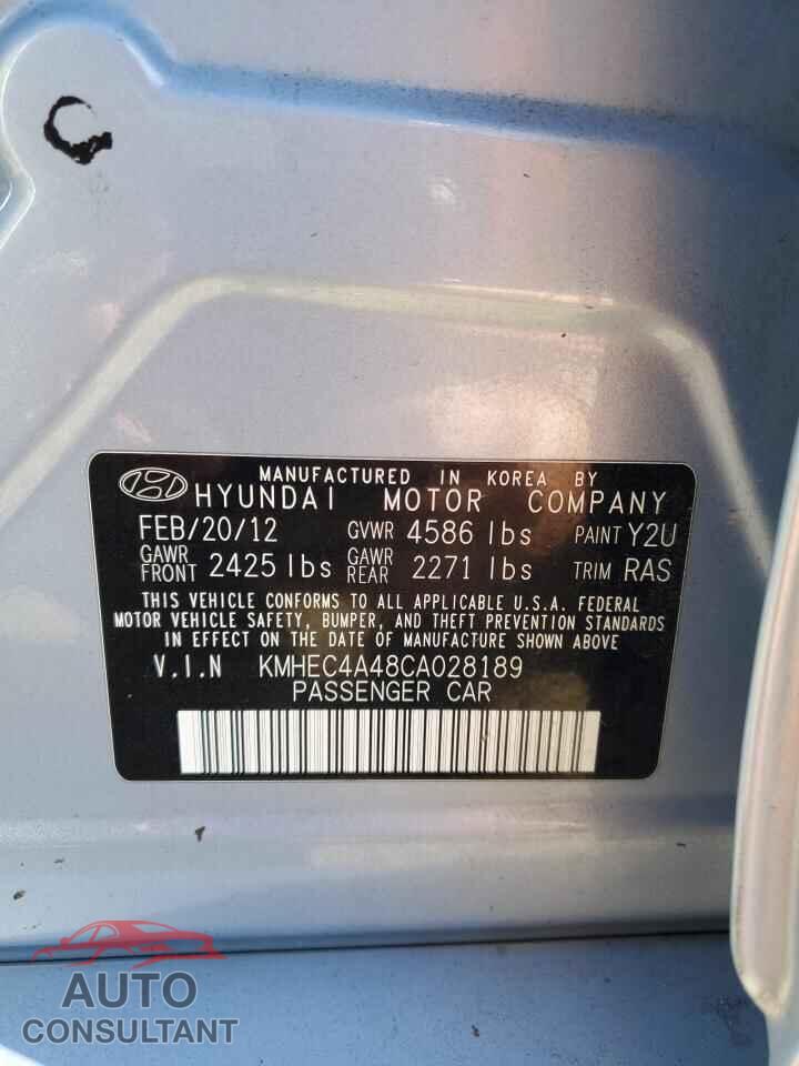 HYUNDAI SONATA 2012 - KMHEC4A48CA028189