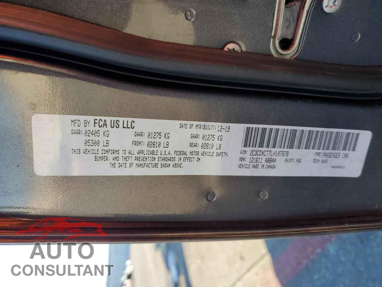 DODGE CHARGER 2020 - 2C3CDXCT7LH107678