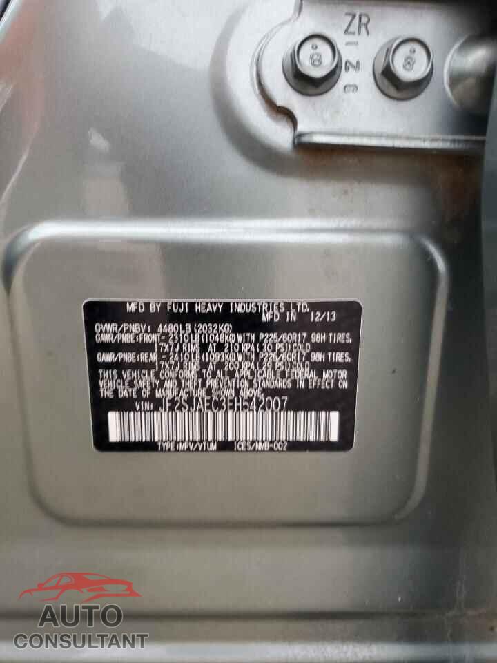SUBARU FORESTER 2014 - JF2SJAEC3EH542007