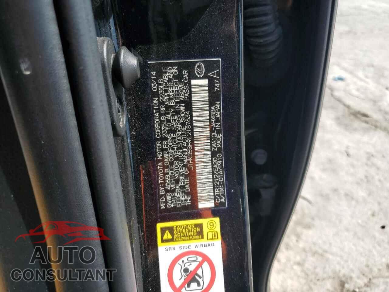 LEXUS CT 200 2014 - JTHKD5BH9E2187634