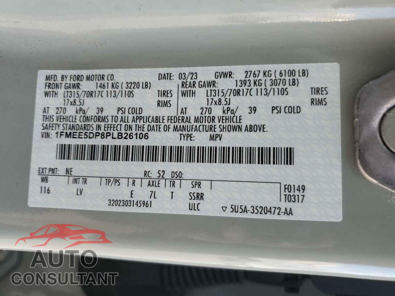 FORD BRONCO 2023 - 1FMEE5DP8PLB26106