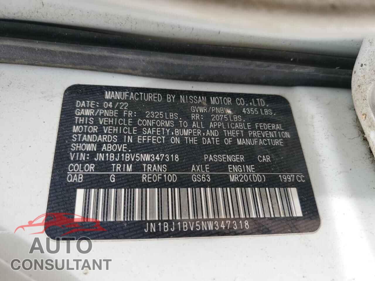 NISSAN ROGUE 2022 - JN1BJ1BV5NW347318