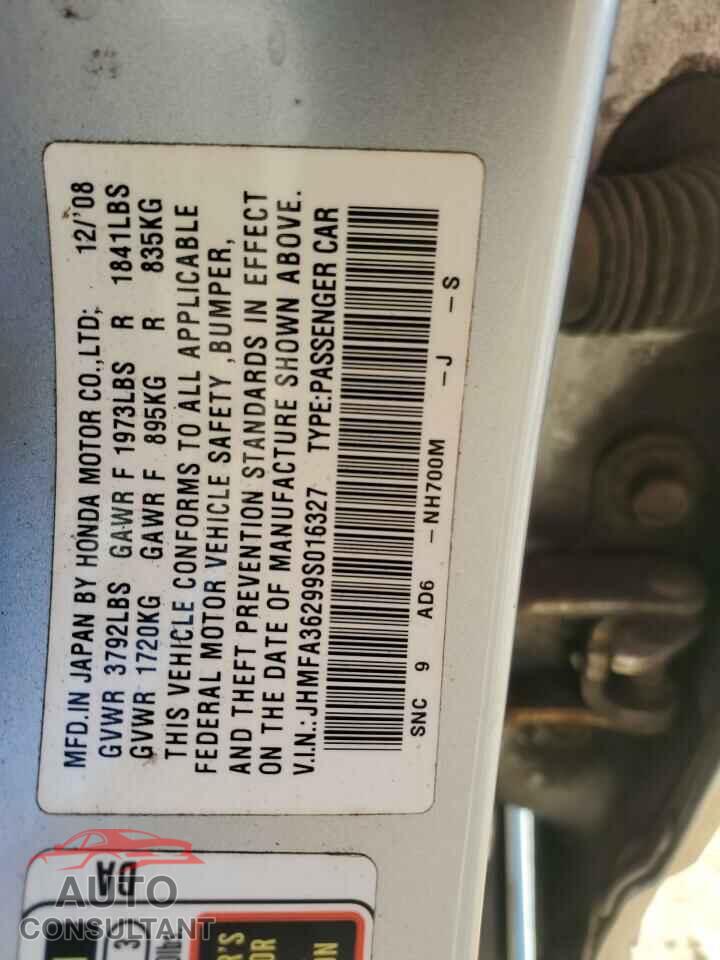 HONDA CIVIC 2009 - JHMFA36299S016327