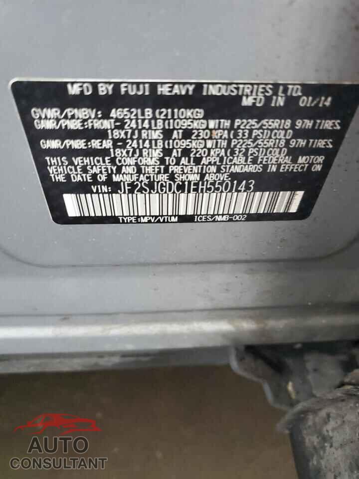 SUBARU FORESTER 2014 - JF2SJGDC1EH550143