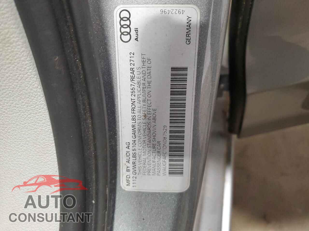 AUDI A6 2013 - WAUGFAFC1DN087529