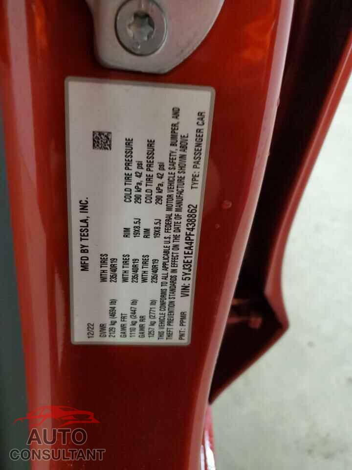 TESLA MODEL 3 2023 - 5YJ3E1EA4PF438862