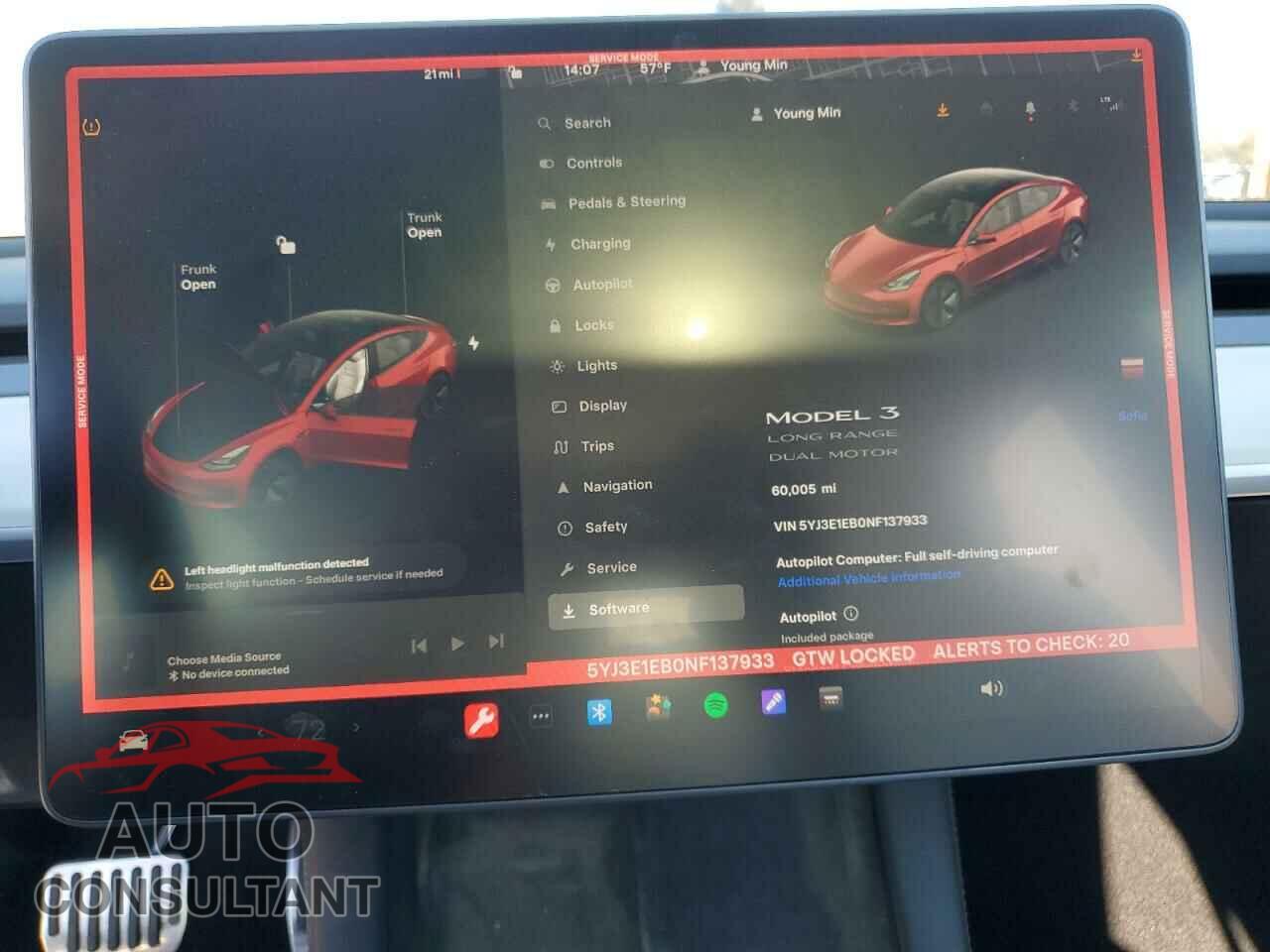 TESLA MODEL 3 2022 - 5YJ3E1EB0NF137933
