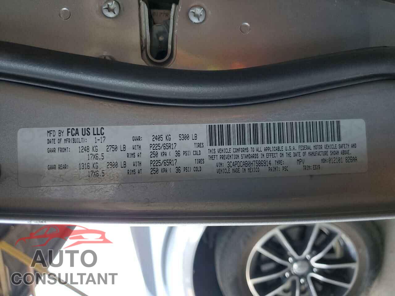 DODGE JOURNEY 2017 - 3C4PDCAB0HT586914