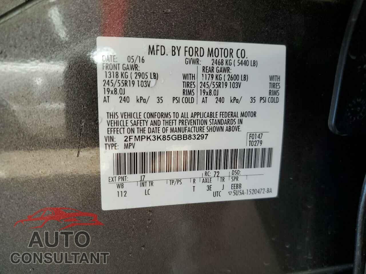 FORD EDGE 2016 - 2FMPK3K85GBB83297