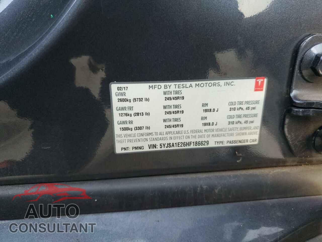 TESLA MODEL S 2017 - 5YJSA1E26HF186629