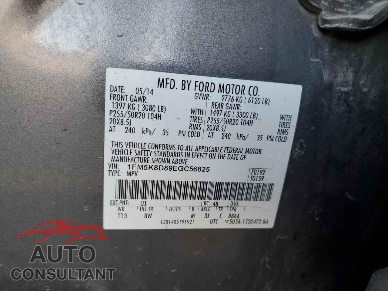 FORD EXPLORER 2014 - 1FM5K8D89EGC56825