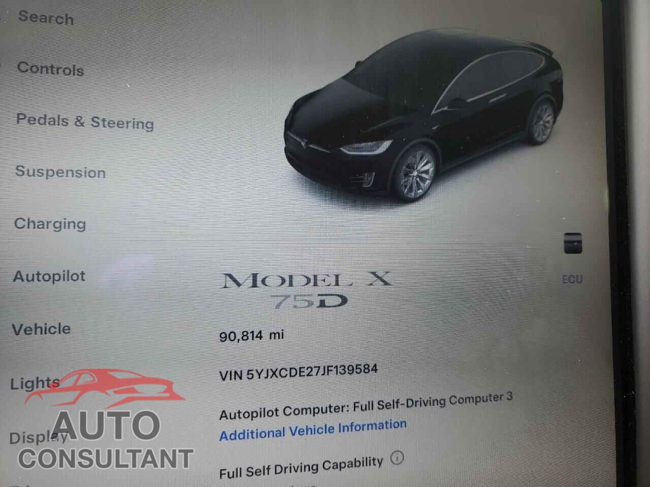TESLA MODEL X 2018 - 5YJXCDE27JF139584