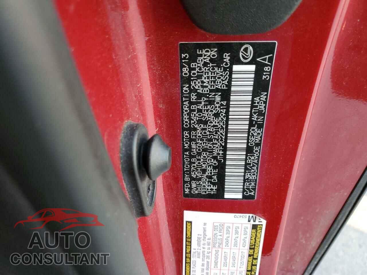 LEXUS IS 2014 - JTHFF2C22E2529414