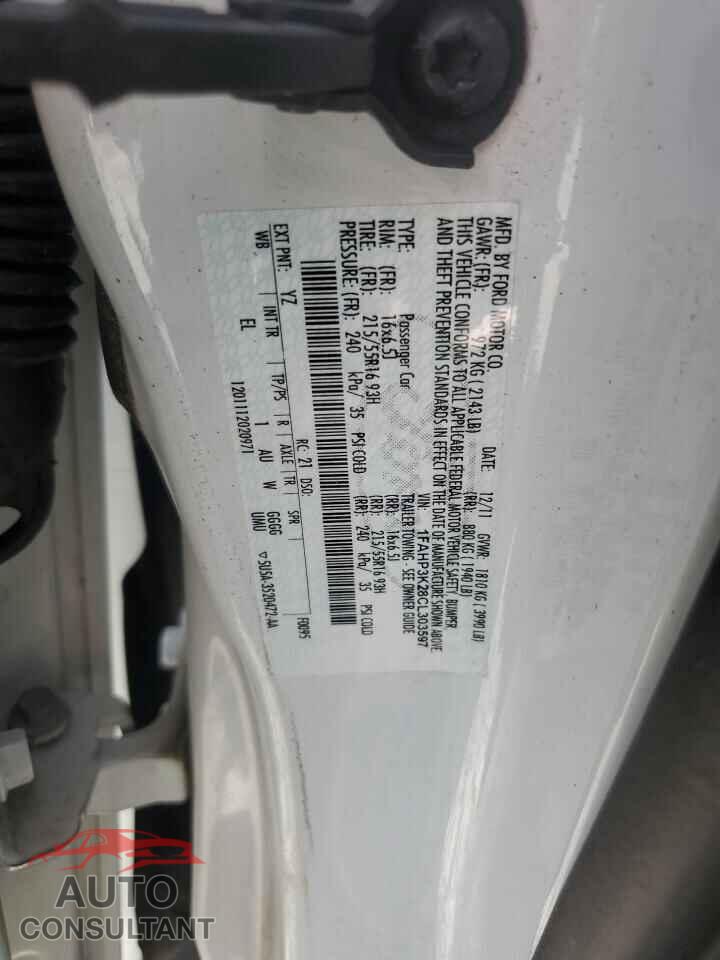 FORD FOCUS 2012 - 1FAHP3K28CL303597