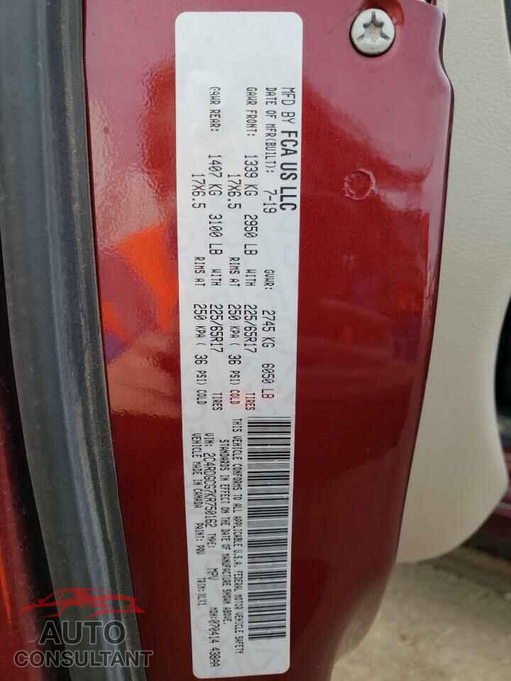 DODGE CARAVAN 2019 - 2C4RDGCG7KR750162