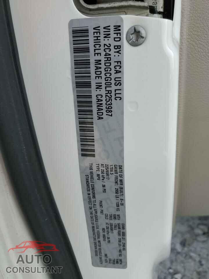 DODGE CARAVAN 2020 - 2C4RDGCG0LR253987