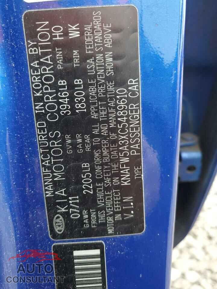 KIA FORTE 2012 - KNAFW5A3XC5489610