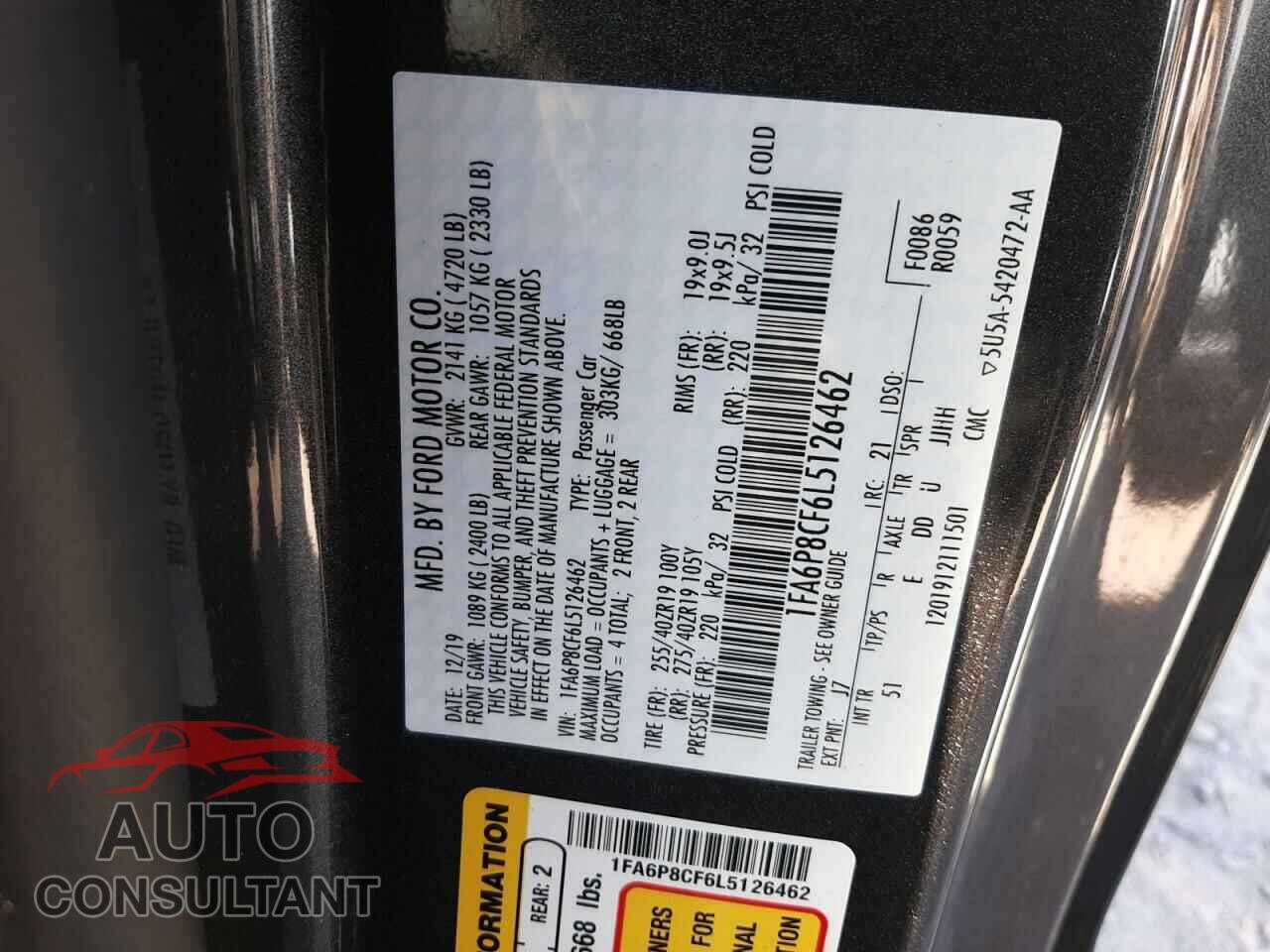 FORD MUSTANG 2020 - 1FA6P8CF6L5126462