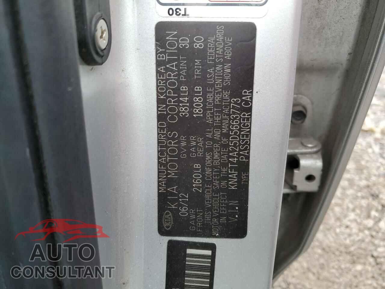 KIA FORTE 2013 - KNAFT4A25D5663773