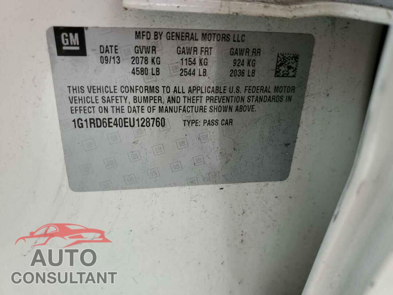 CHEVROLET VOLT 2014 - 1G1RD6E40EU128760