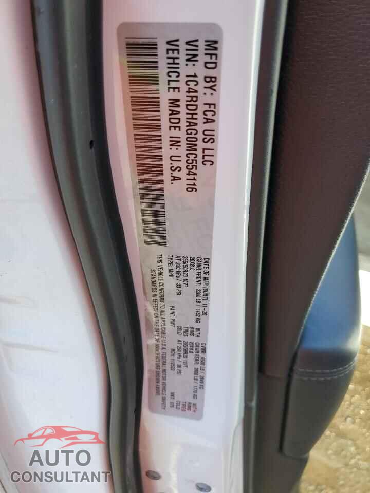 DODGE DURANGO 2021 - 1C4RDHAG0MC554116