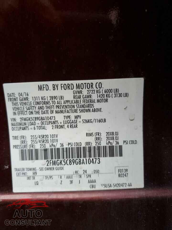 FORD FLEX 2016 - 2FMGK5C89GBA10473