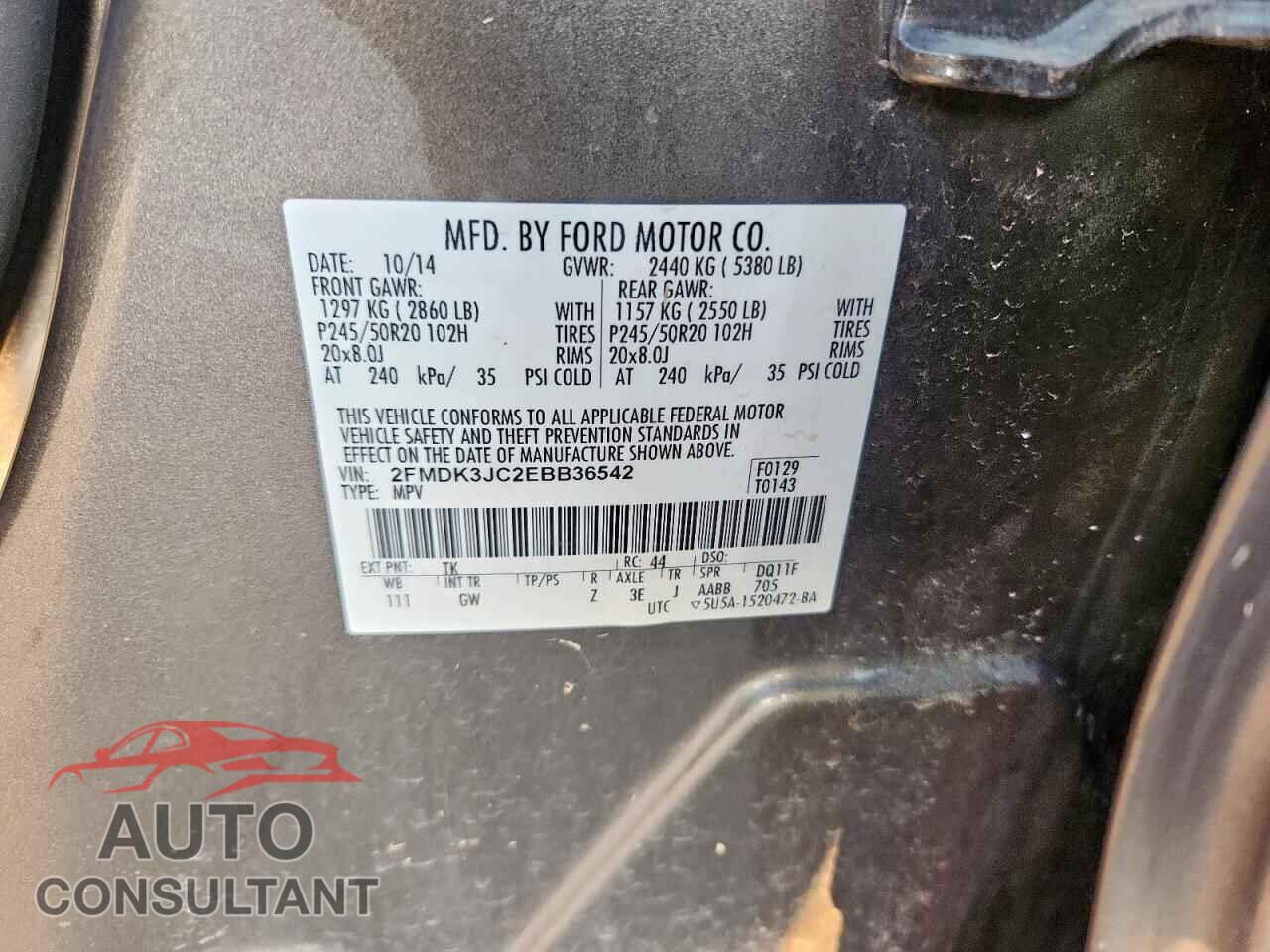 FORD EDGE 2014 - 2FMDK3JC2EBB36542