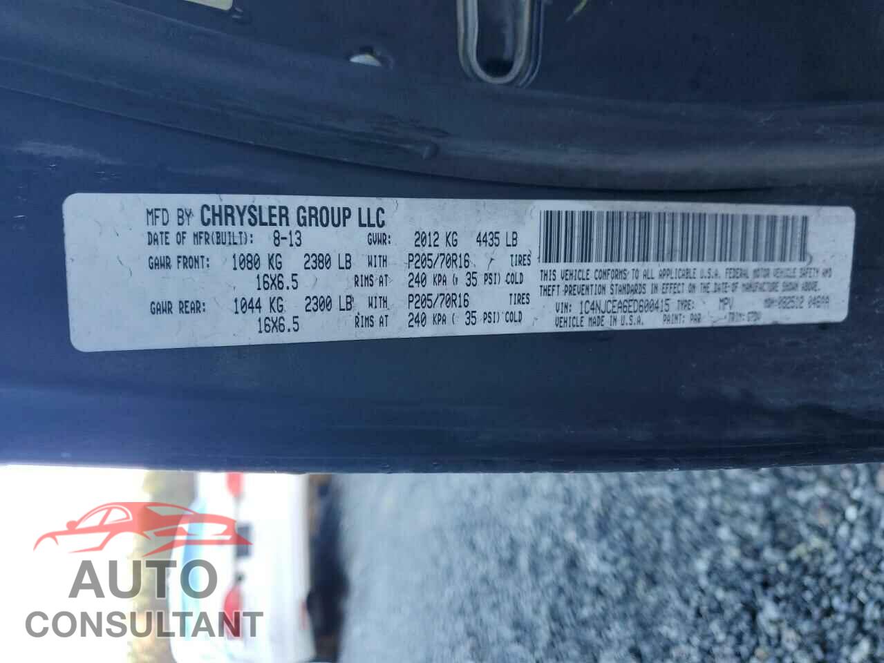 JEEP COMPASS 2014 - 1C4NJCEA6ED600415