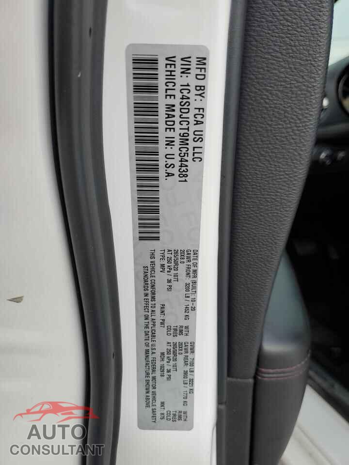 DODGE DURANGO 2021 - 1C4SDJCT9MC544381
