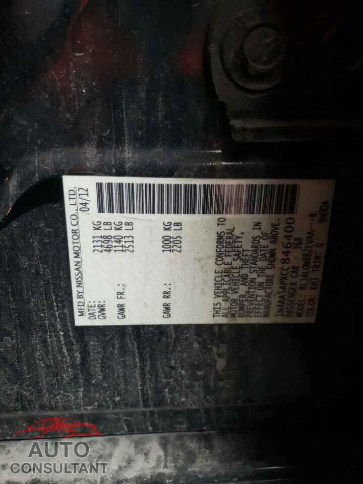 NISSAN MAXIMA 2012 - 1N4AA5APXCC846400