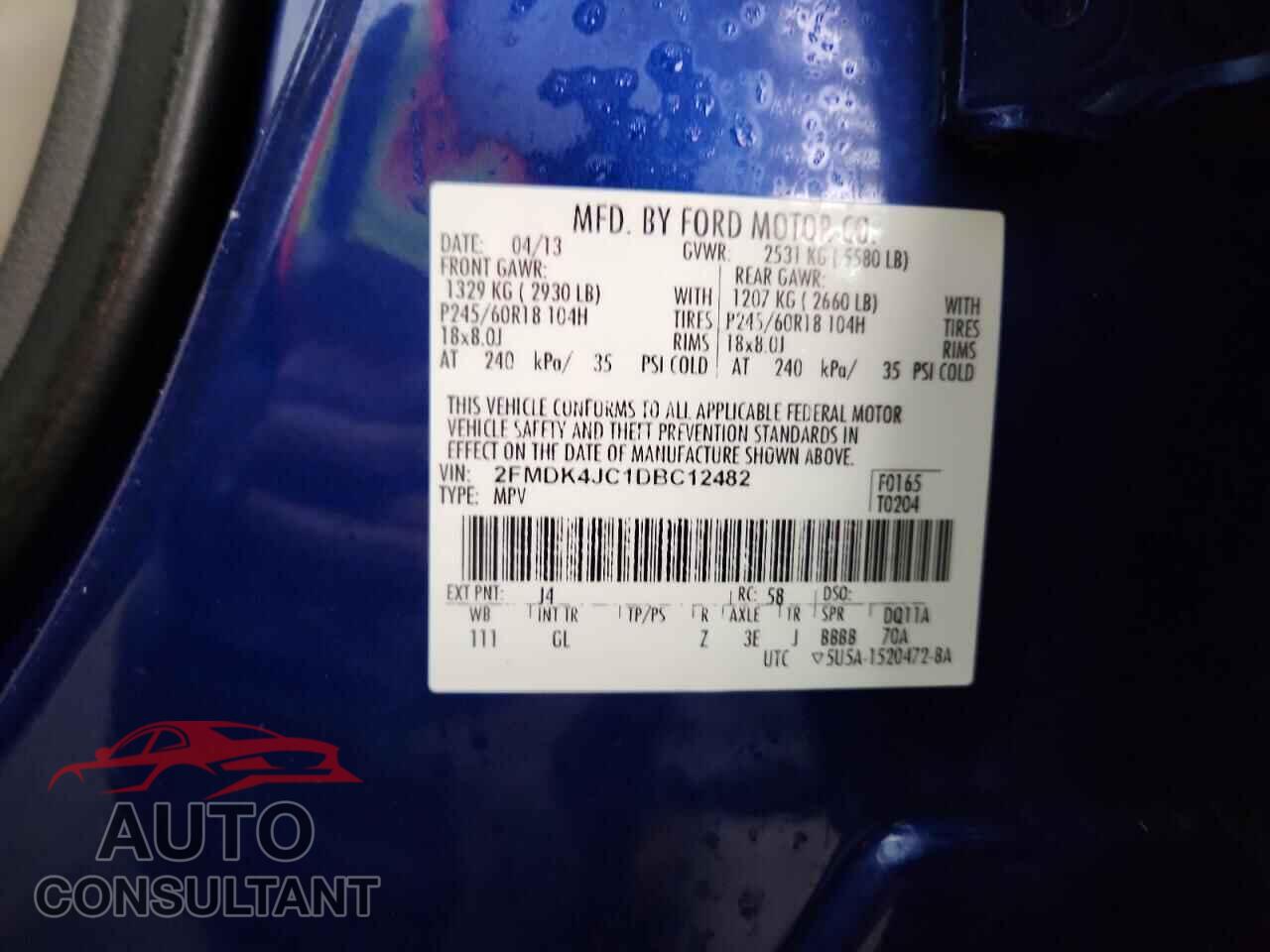 FORD EDGE 2013 - 2FMDK4JC1DBC12482
