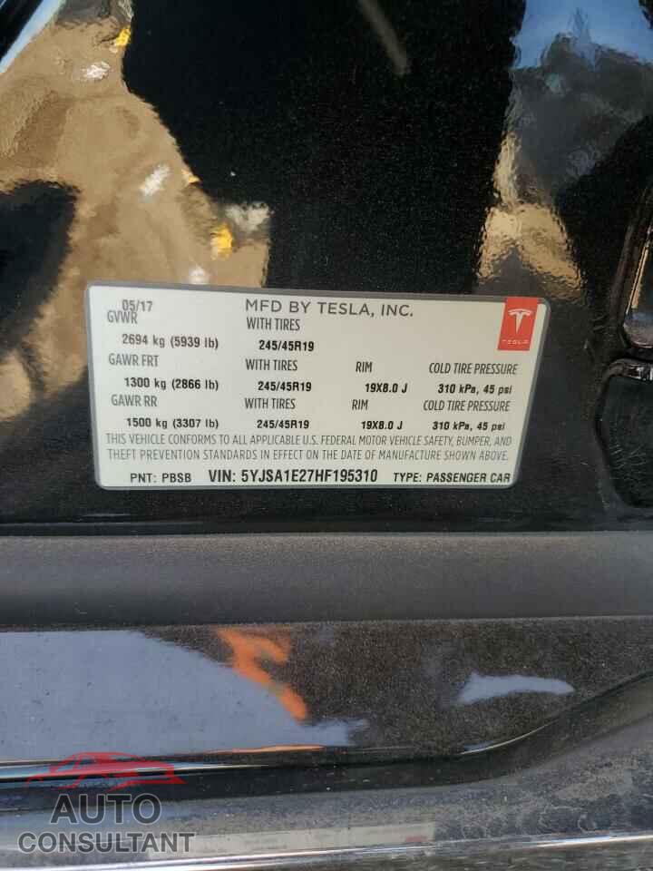 TESLA MODEL S 2017 - 5YJSA1E27HF195310
