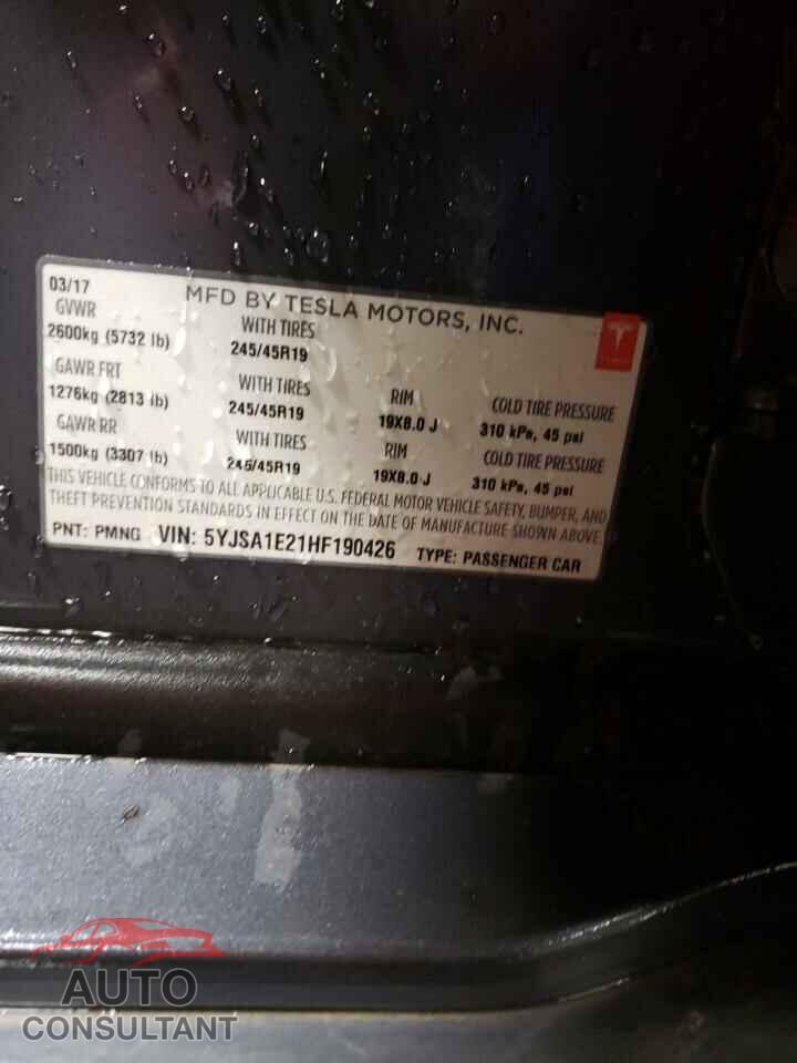 TESLA MODEL S 2017 - 5YJSA1E21HF190426