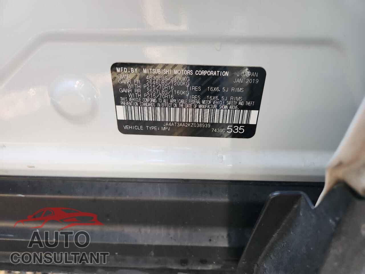MITSUBISHI ECLIPSE 2019 - JA4AT3AA2KZ038939