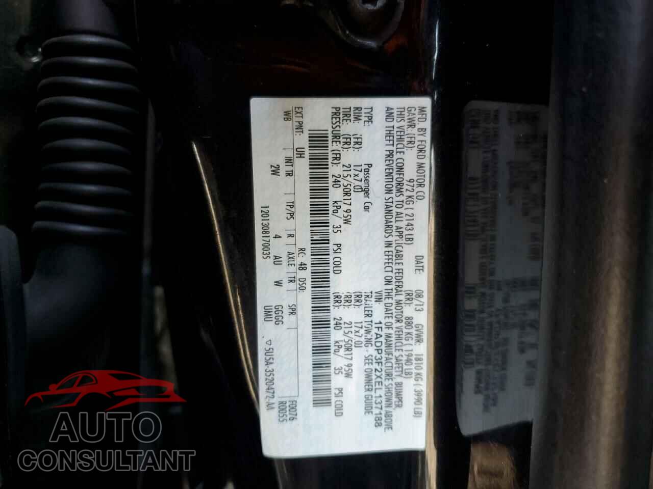 FORD FOCUS 2014 - 1FADP3F2XEL137188